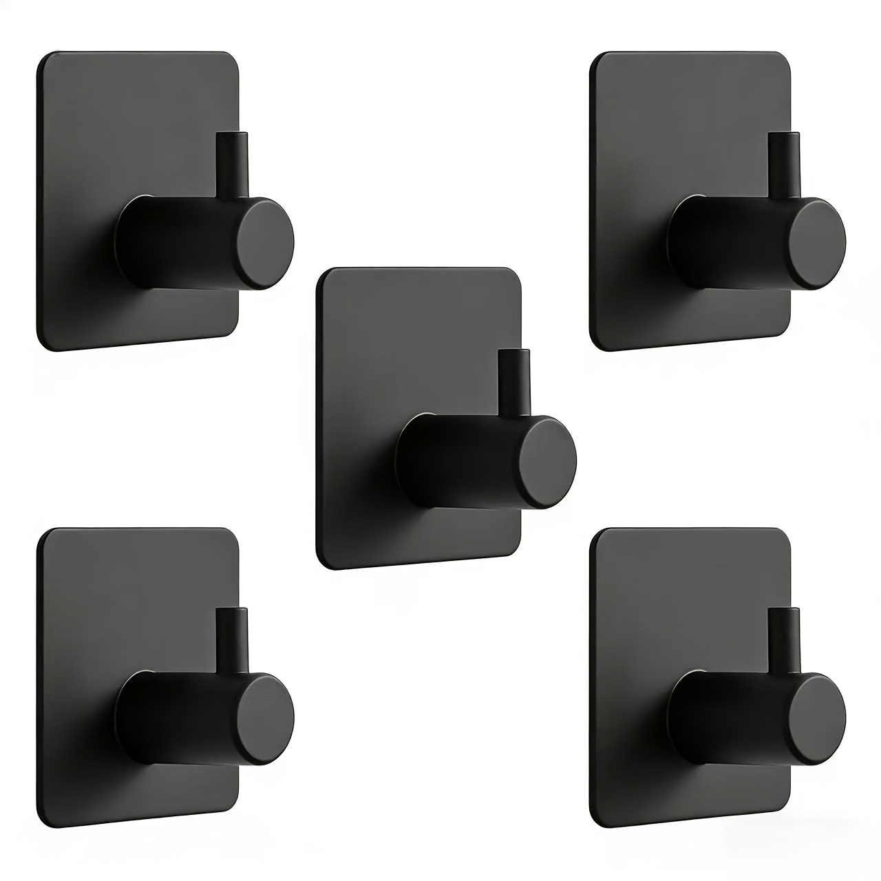 TEMU 5pcs No-drill Bathrobe And Towel Hook Storage Organizer, Wall Hooks, , Suitable For Kitchen, Bathroom, Shower, Keys, Towels, And Coat Hangers,