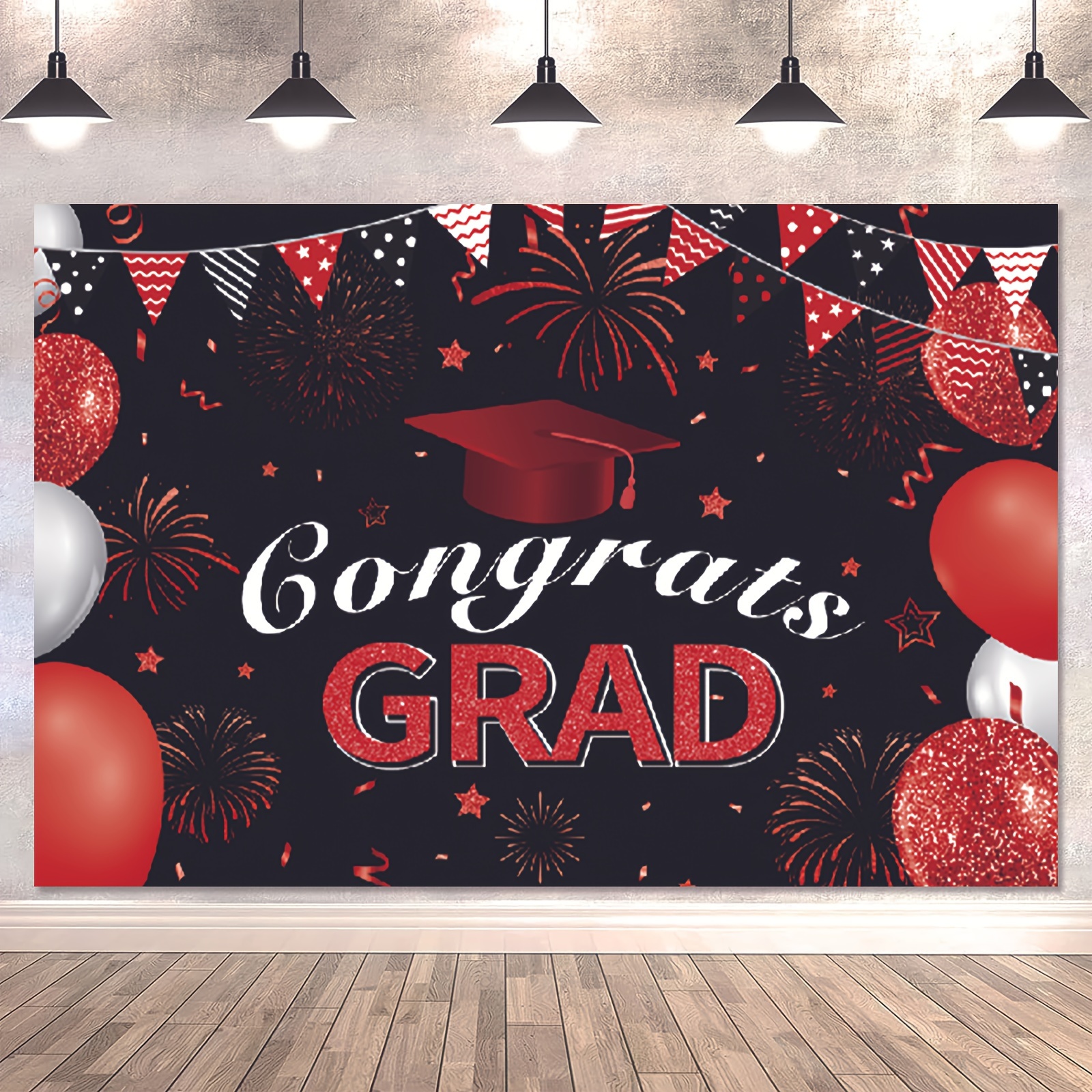 Graduation Ceremony Party Red Fireworks Design Decoration - Temu