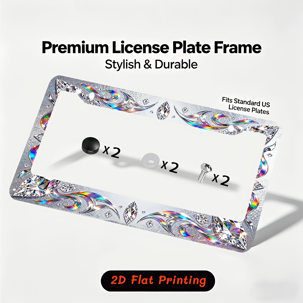 TEMU For Decorative Purposes , This Metal License Plate Frame Highlights Unique Charm And , Suitable For And Most International Vehicle Models.