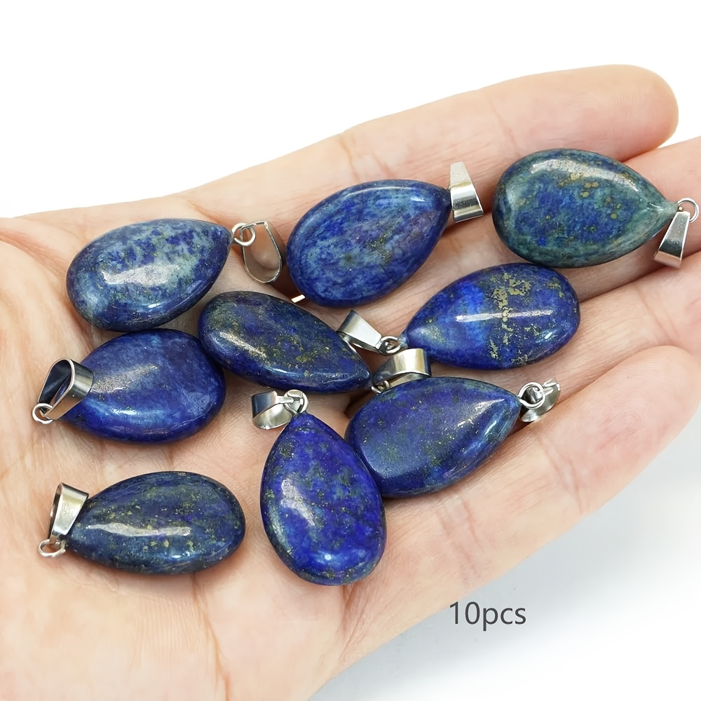 Image of 10pcs Natural Teardrop Pendants, 16x24mm, For Necklaces, Earrings, Bracelets