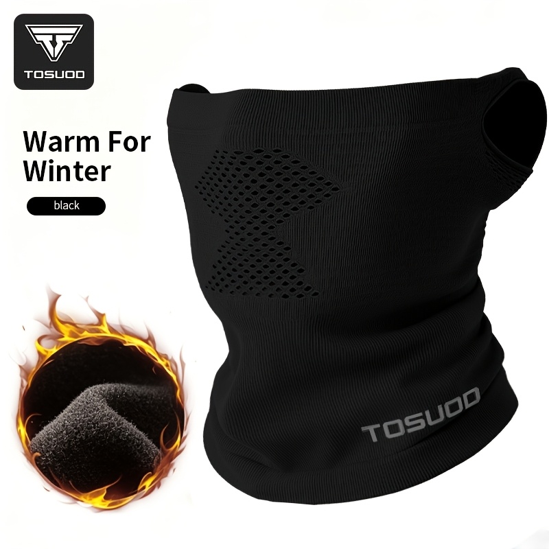 TEMU Cagoule de cyclisme chaude TOSUOD pour et l'hiver, coupe-vent, masque intégral avec passants d'oreilles, respirante pour la randonnée