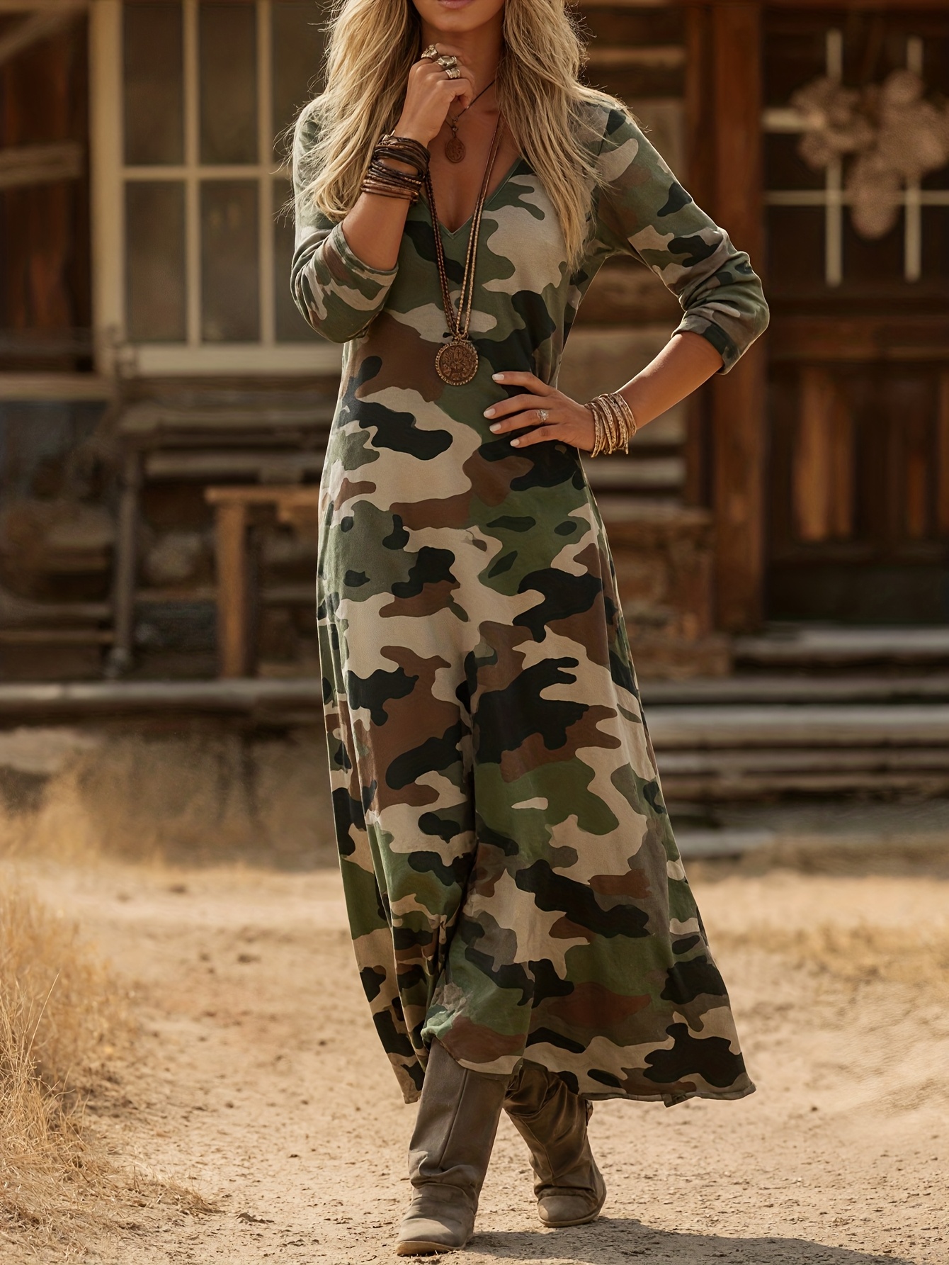 camo print dress sold on Temu United States
