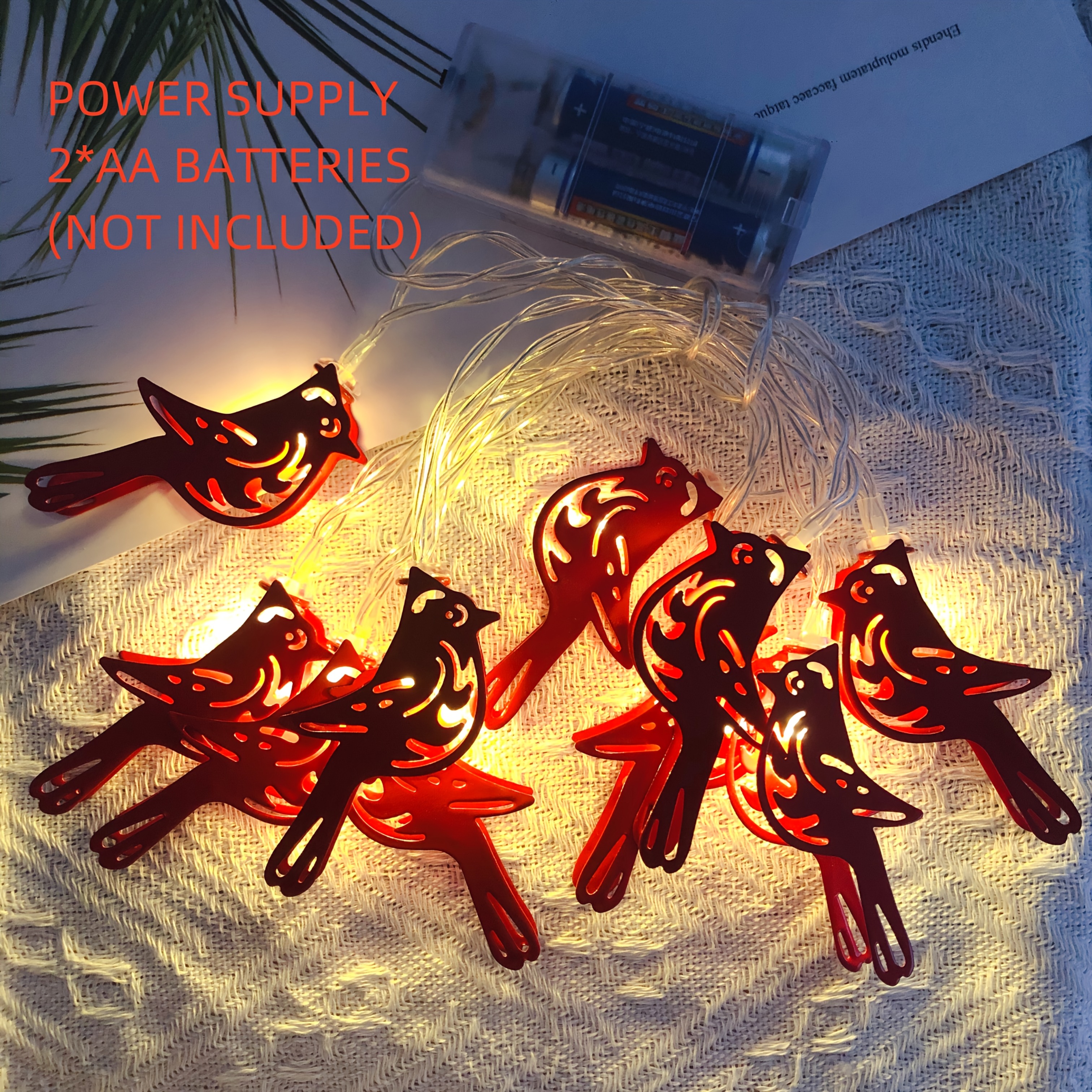 TEMU A Bird String Light, Led String Lights (battery Powered) Batteries Not Included, Red Lights, Christmas Decorative Lights, Christmas Tree