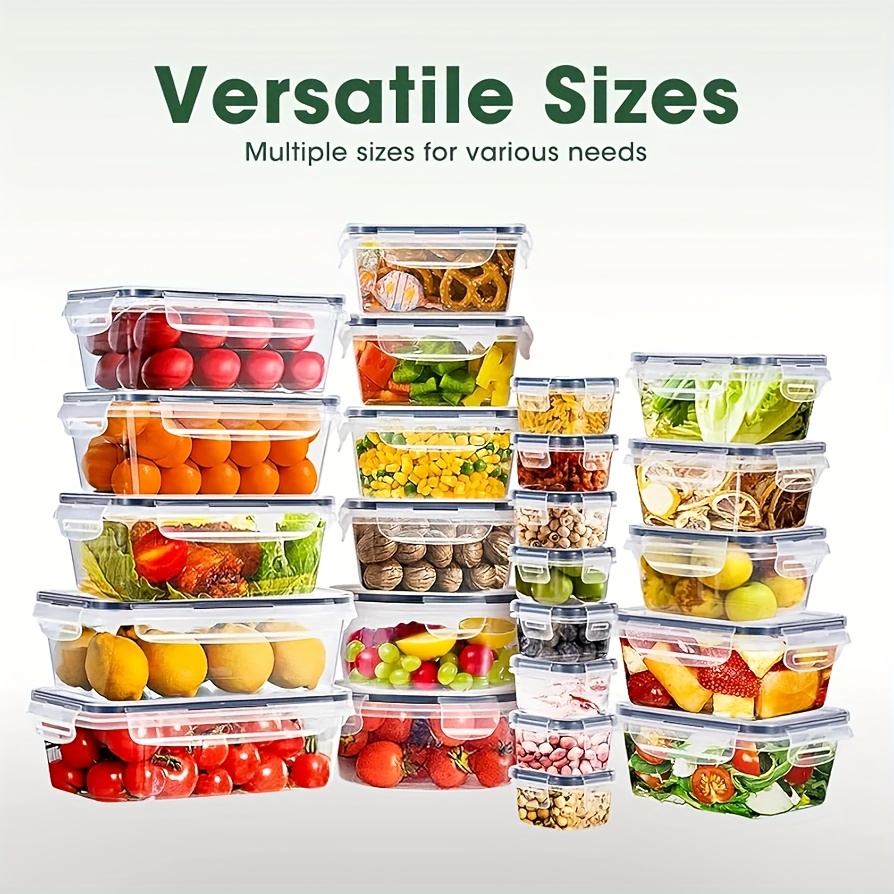 TEMU 24 Storage Container Set, Leak Proof Lunch Boxes, Microwave, Dishwasher & Freezer Safe, Bpa-free Clear Plastic Storage Containers For Home &