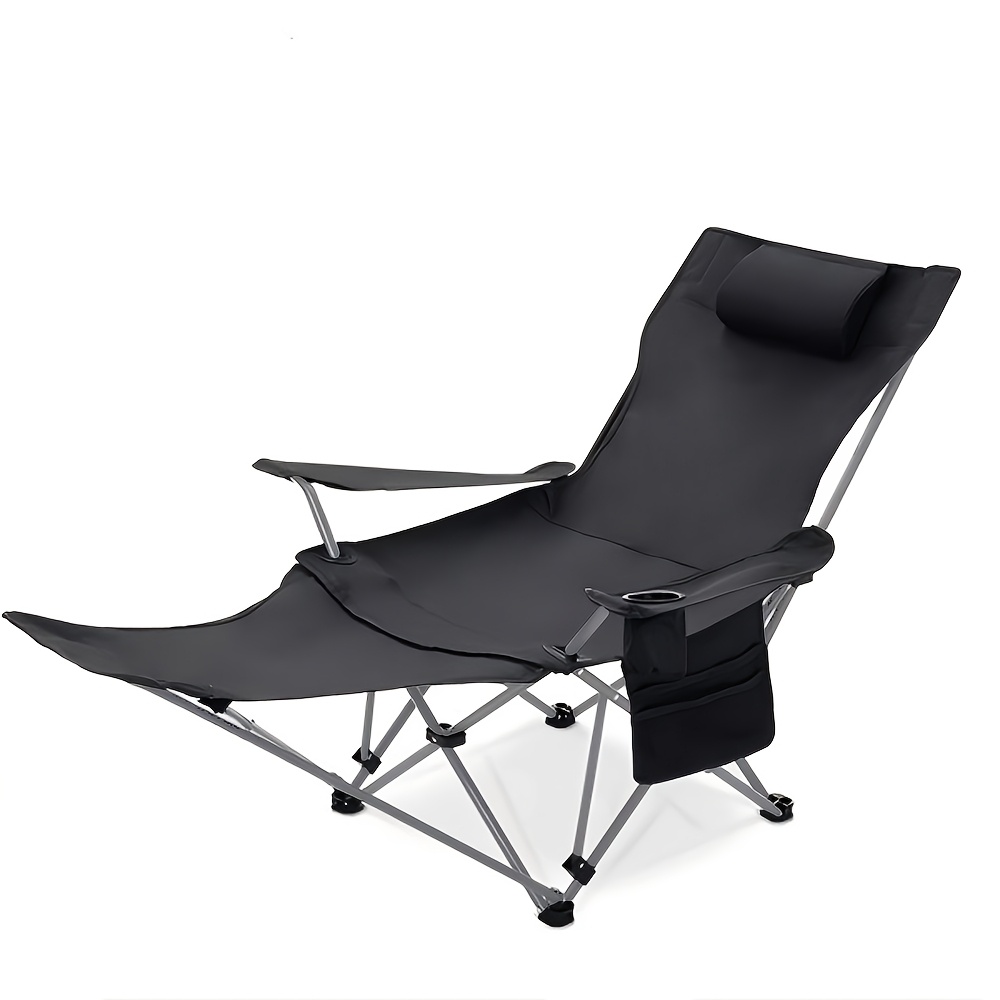 TEMU Silla de camping plegable multifuncional para interior y exterior ajustable, con reposapiés desmontable, diseño y portátil, bolsa de transporte