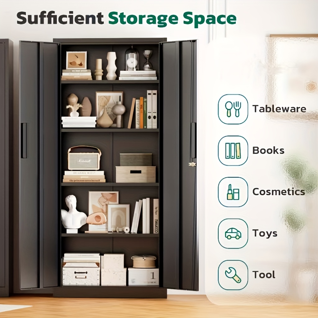 Lockable Metal Filing Cabinet, Metal Filing Cabinet, Used For Storing Documents And Office Supplies, Equipped With A Door And Shelves, Is A Modern Style Filing Cabinet, Convenient To Use And With A Small Footprint.