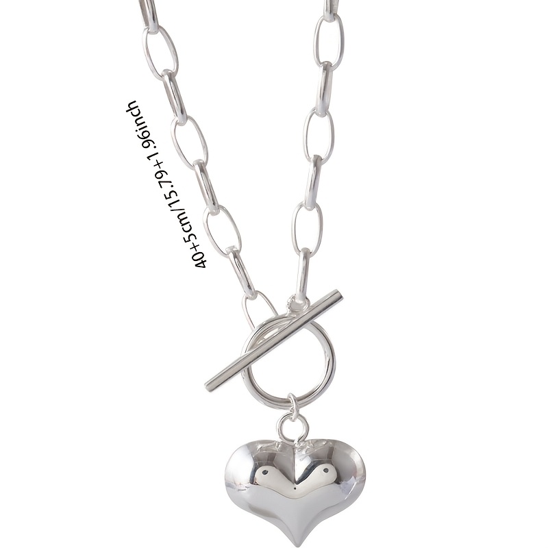 Women's S925 Sterling Silver Heart-Shaped Pendant Necklace