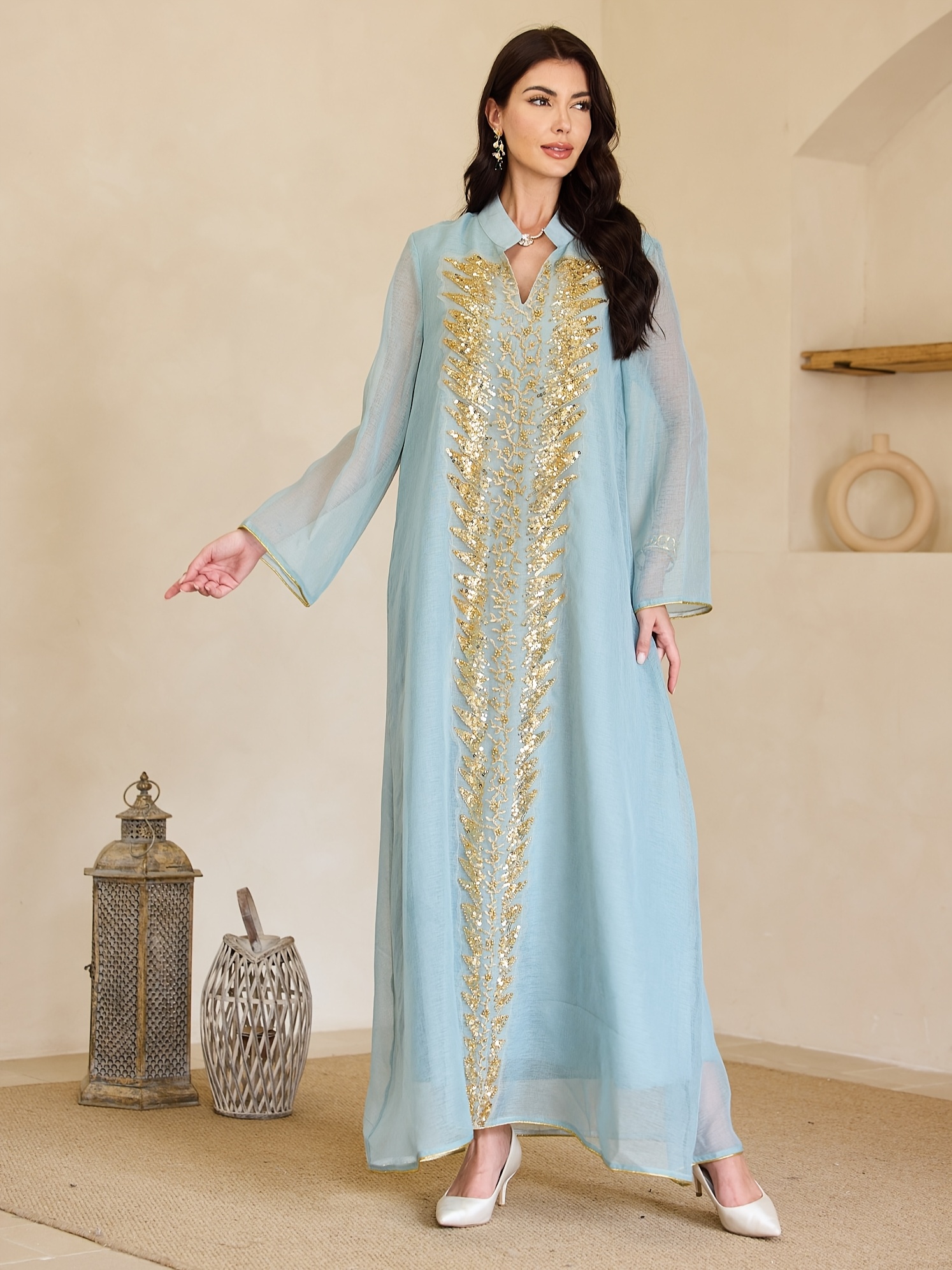 slim fit dress slacks Floral kaftan maxi dress by Nuichan. Photoshoot dress main image 1