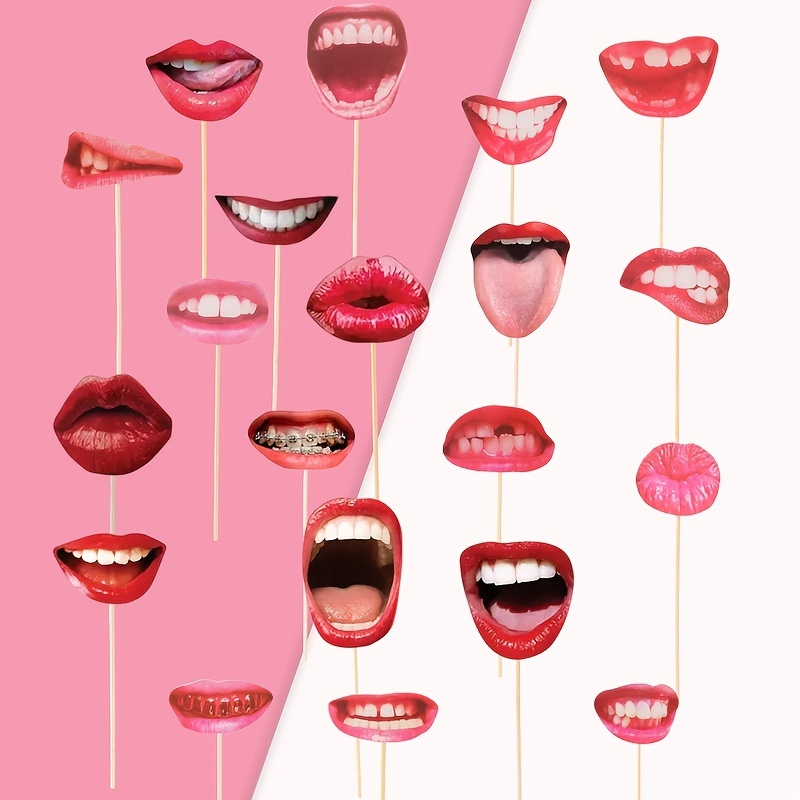 ULDIGI 40 Stück Foto-Requisiten Rote Glitzerlippen – Für Partys, Hochzeiten & Fotobooth