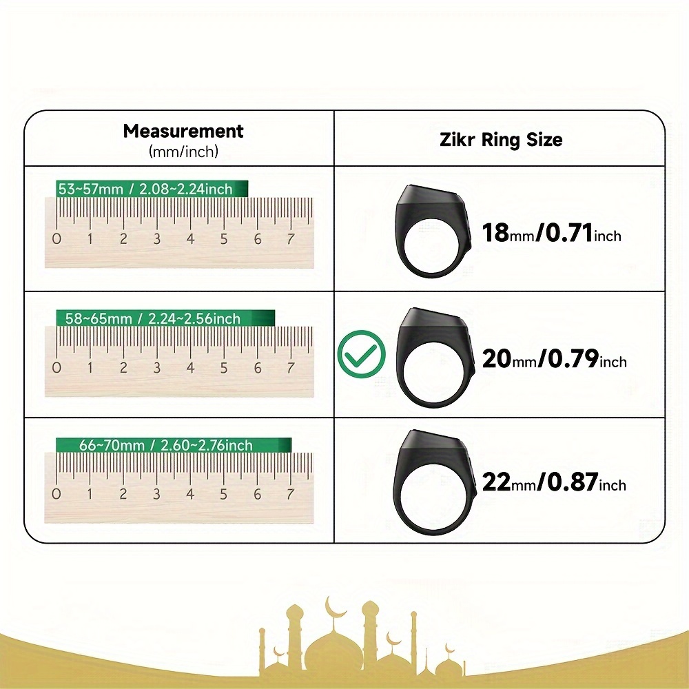 zikr ring lite black gray 20mm ramadan mubarak smart Temu Pakistan