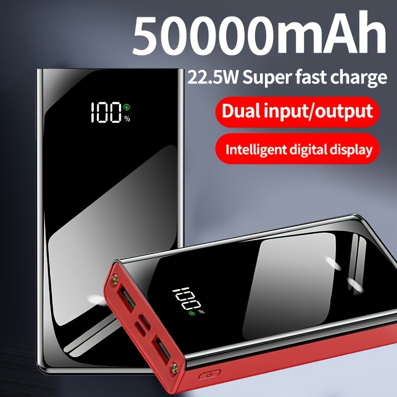 item picture 50000mAh Large Capacity Mobile Power Bank with Lighting/LED Power Display/multiple Type-C/Micro/USB Ports, Can Quickly Charge Mobile Phones/electronic Products And Other Devices, Portable Emergency Power Supply Device for Outdoor Travel, Gift