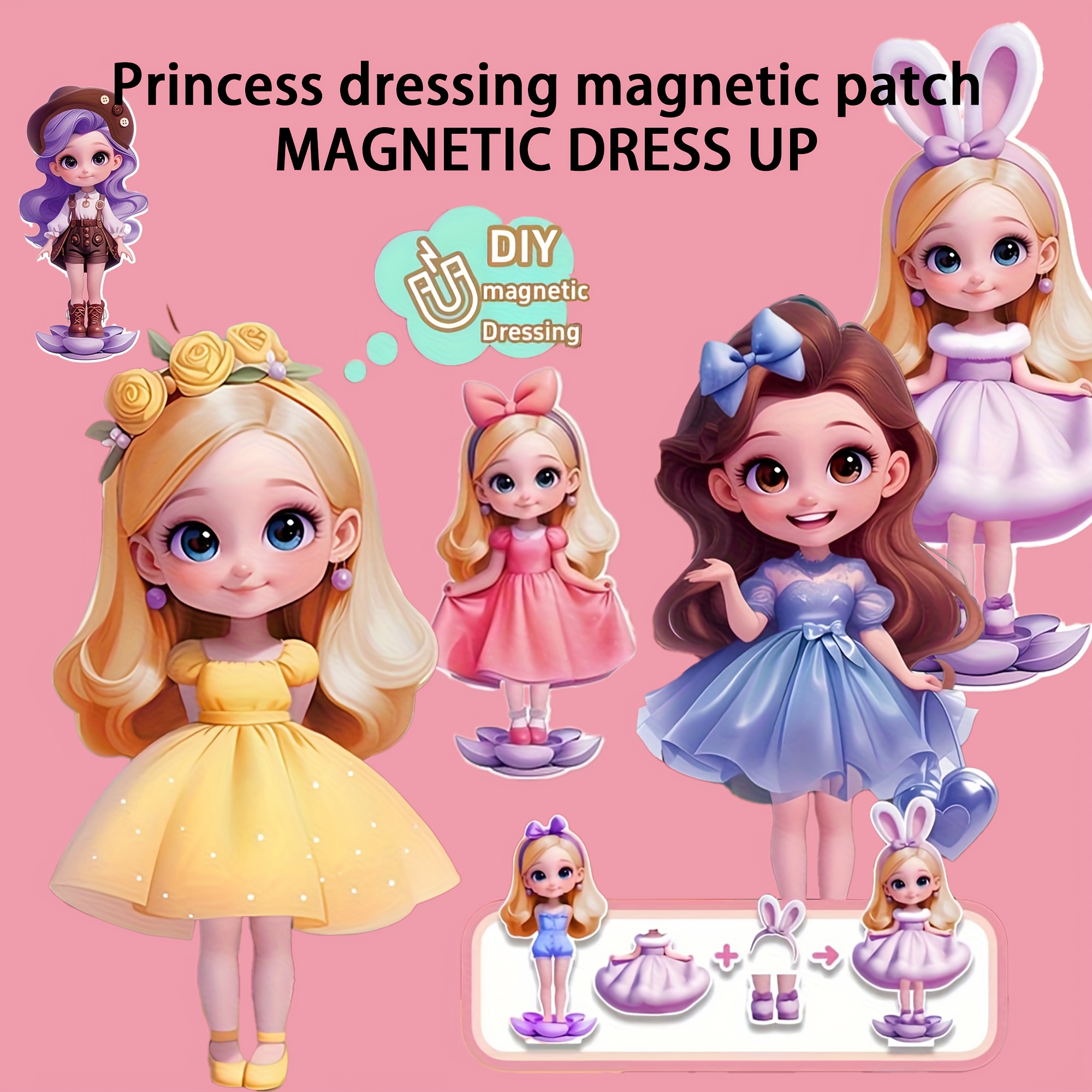 open lace back dress Princess Magnetic Dress-Up Play Set main image 0