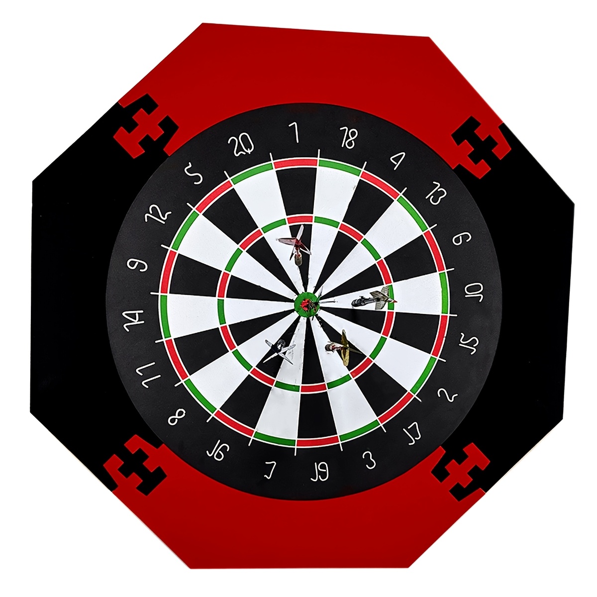 18-inch (45 cm) rood-zwarte achthoekige beschermhoes met vier kliksluitingen