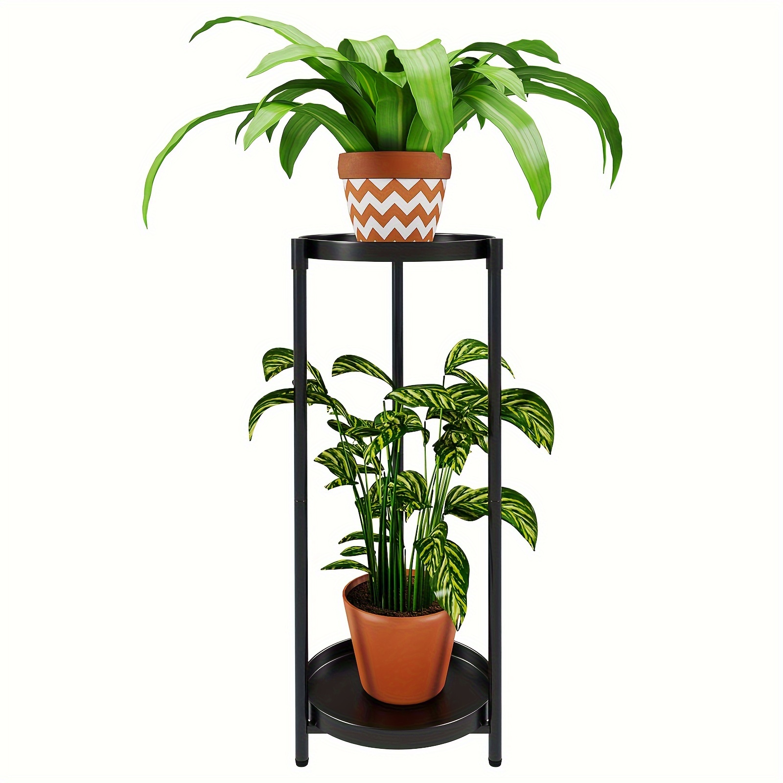 

2 Tier Plant Stand Indoor Outdoor Metal Black For Plants Multiple Tall Tiered Planter Shelf Rack Iron Potted Holder For Corner, Patio, Balcony, Living Room