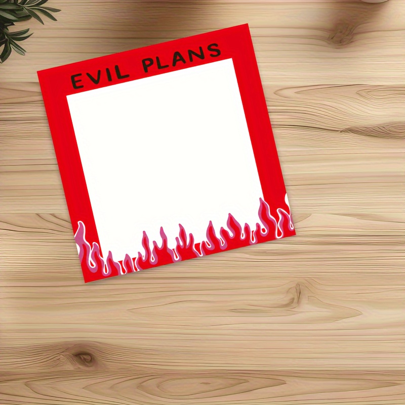 

1pc Funny Gift 50 Sheets Evil Planner Notepad Gift, Portable Sticky Notes, Sarcastic Prank Gifts For Coworkers, Work Learning Supplies 3*3inch