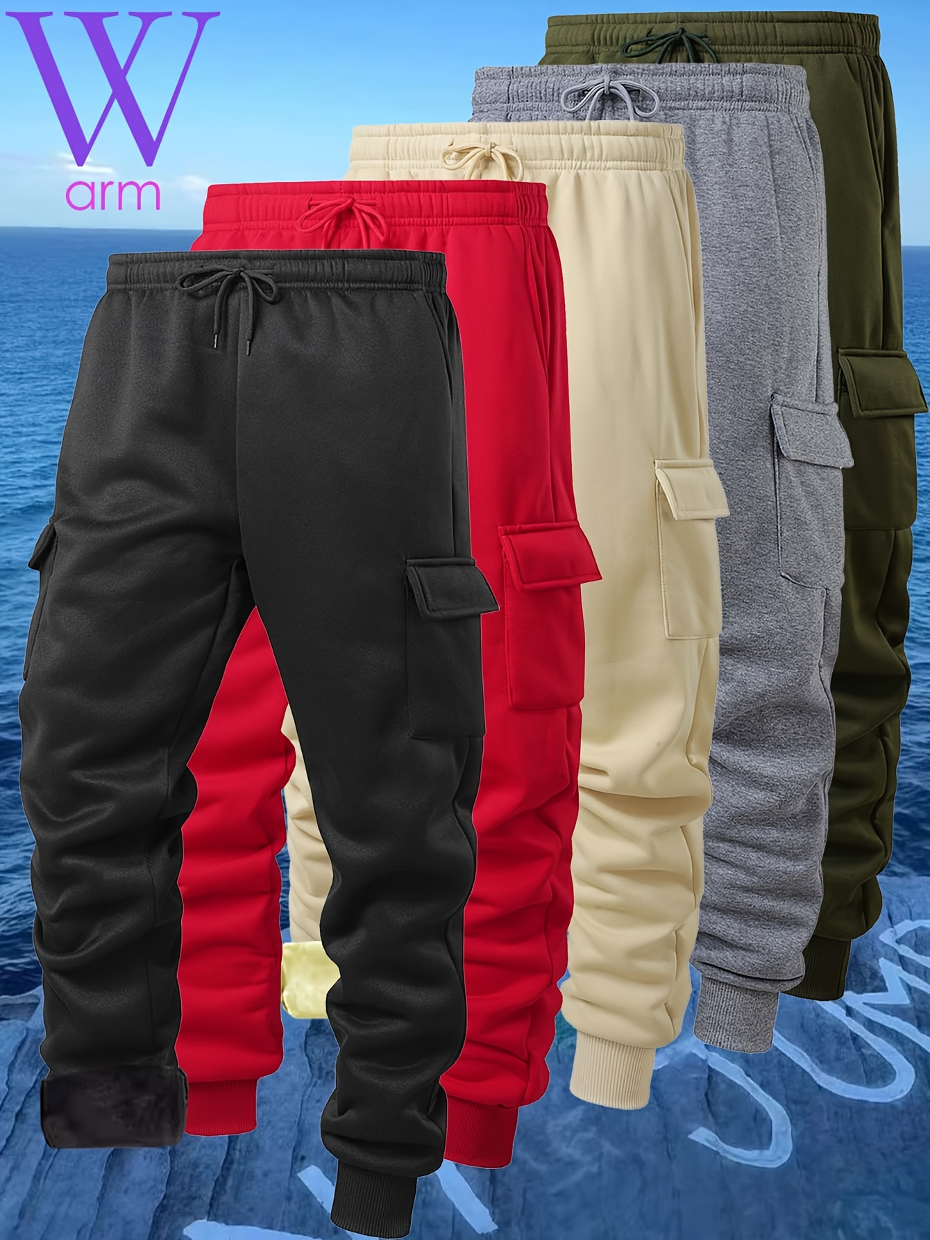 Jogger Cargo Homme Pantalon Long Chaud et Décontracté pour Couple Style Urbain Tendance, Nouveautés d