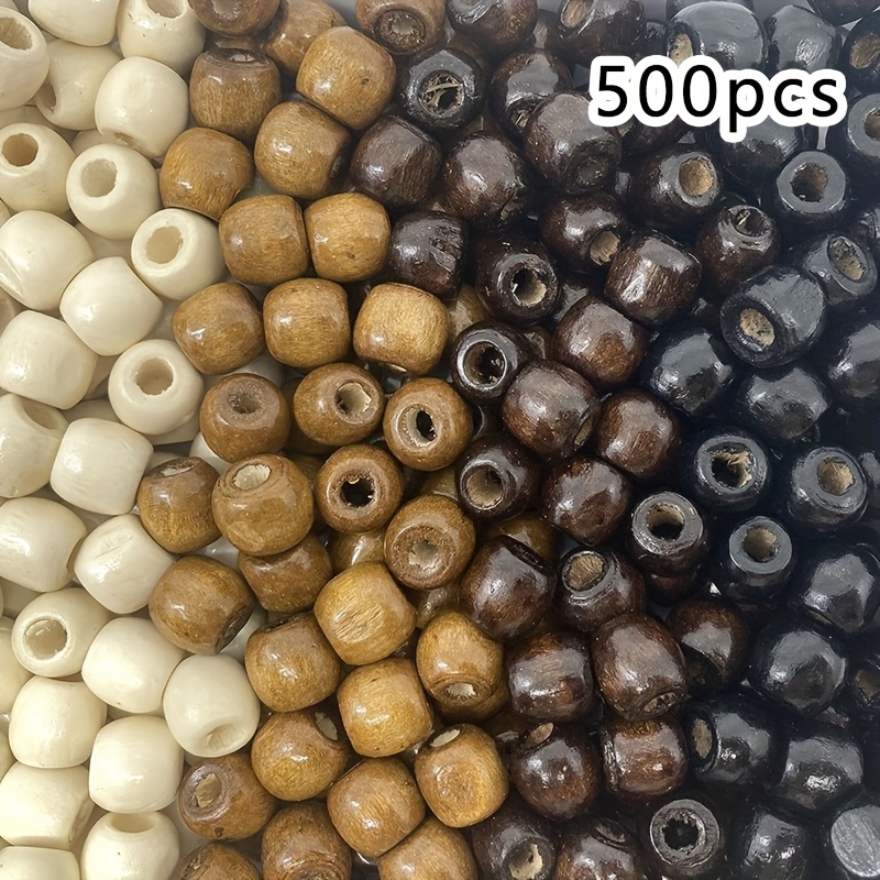 500pcs Multicolor Large Hole Lace Wooden Beads 12mm X 10mm Diameter Decorative Beads (beads)