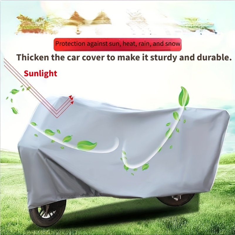 TEMU 1pc Heavy-duty Motorcycle Cover - Uv Protection, Dustproof & Rainproof Polyester