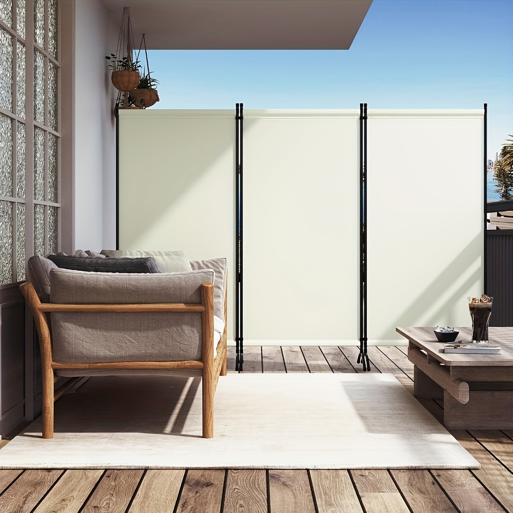 1pc écran dintimité pliable 3 pièces | utilisation intérieure et extérieure, protection solaire, facile à   et à démonter, facile à nettoyer, convient pour  , les balcons, les  , 255 x 182cm, matériau en tissu, couleurs mélangées