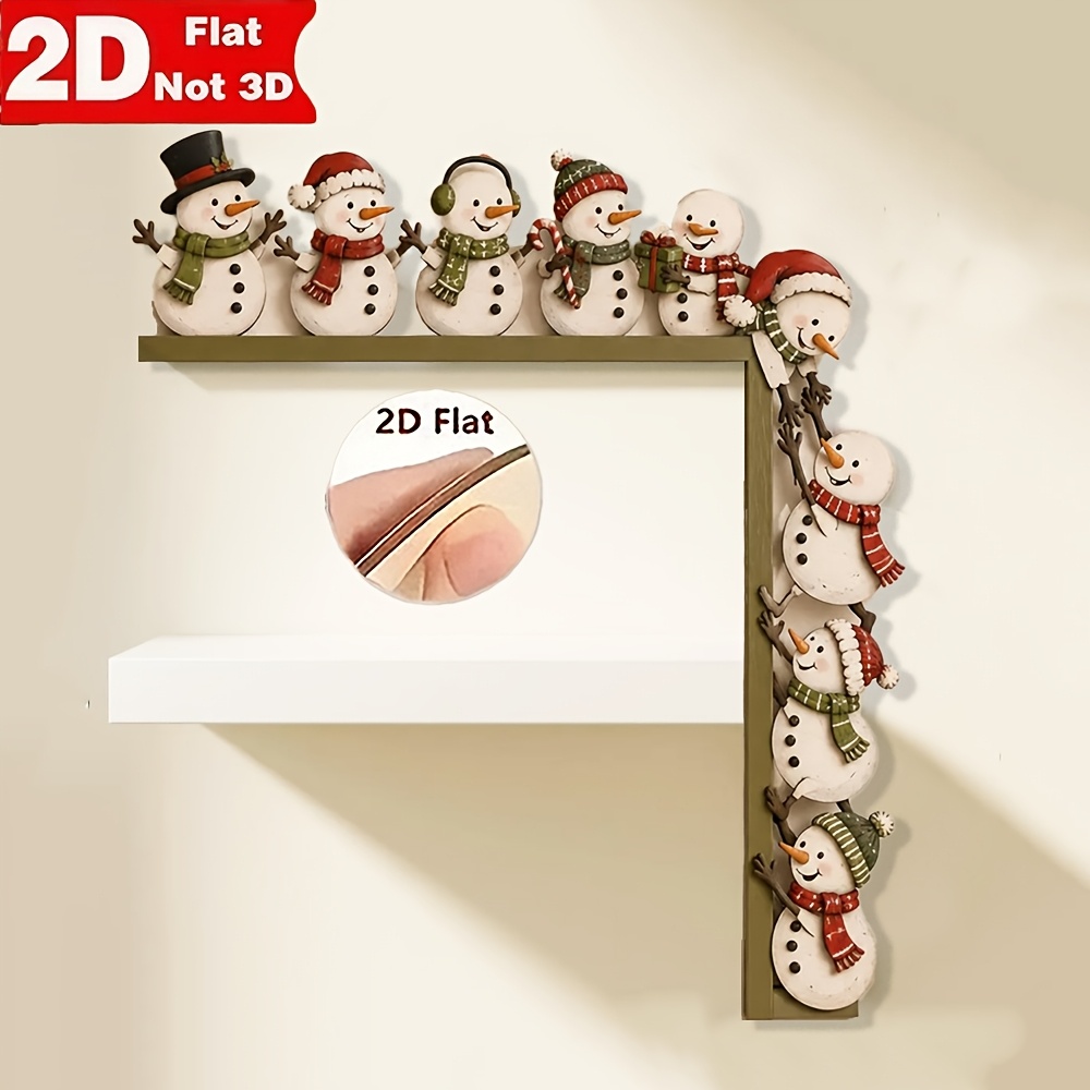 TEMU 2d Flat, Christmas Snowmen Door Frame Decor, Holiday Door Topper, Winter Snowman Entryway Decoration, Festive Door Accent, Holiday Party Venue