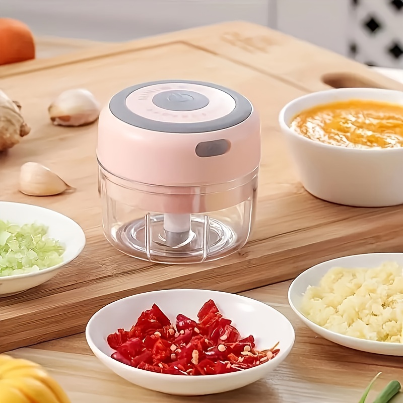 usb powered electric food chopper with   chopping portable cordless design safety switch   heavy duty stainless steel blades for garlic nuts vegetables fruits meat ideal for home kitchen travel camping   gadget kitchen appliance   durable construction   Product details 6