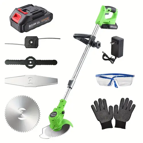 21v cordless electric lawn mower portable handheld lawn mower with 4 different blades suitable for lawns and gardens perfect gift for fathers and husbands outdoor gardening tools