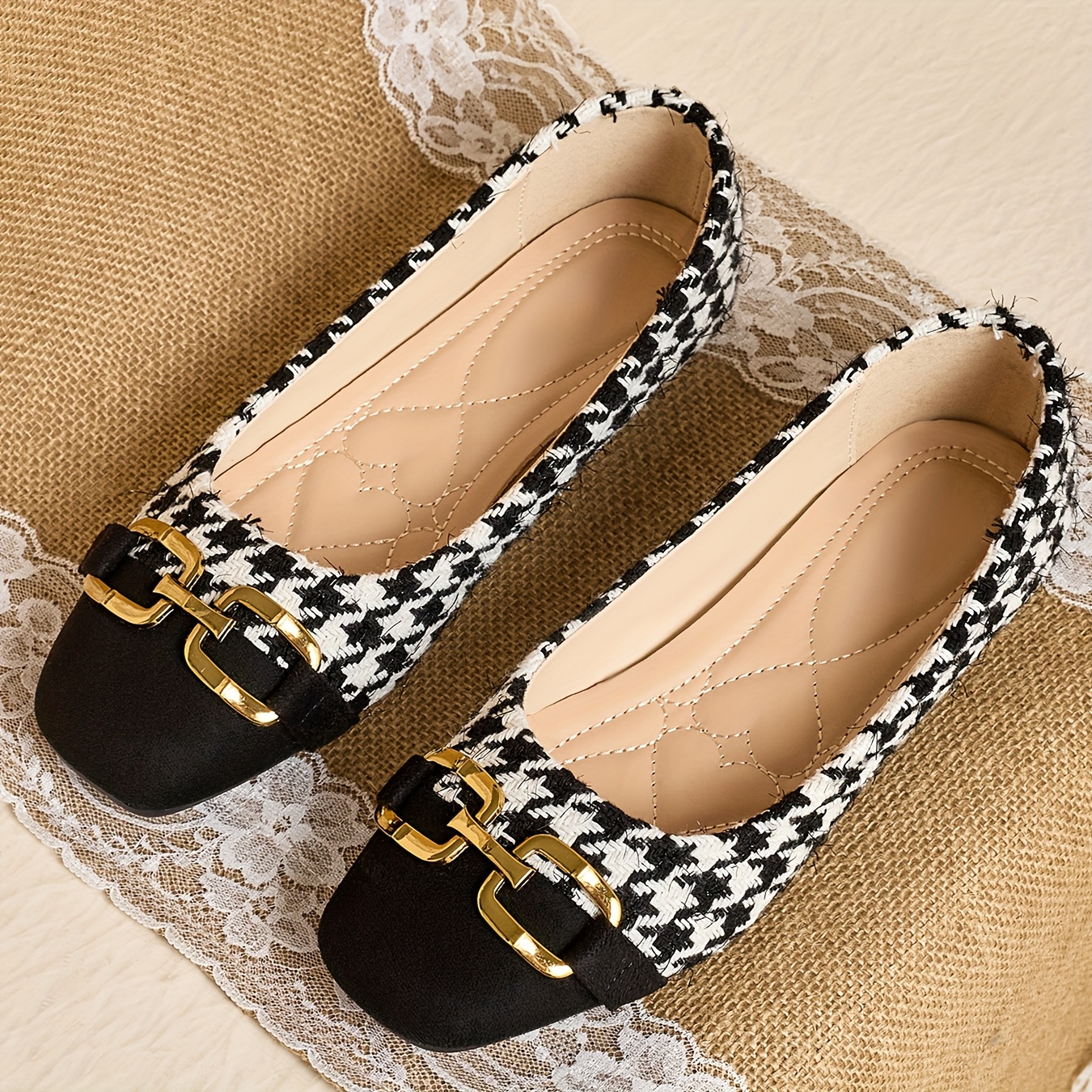 Women's Square-Toe Flat Shoes, Soft-Soled Loafers