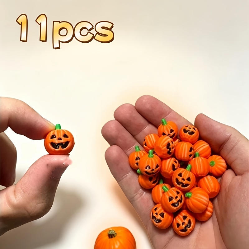 TEMU 11pcs Simulation Mini Pumpkins, Decorations, For Halloween Holiday Gifts, Small Pumpkins Suitable For Halloween Atmosphere, Add Seasonal Fun To