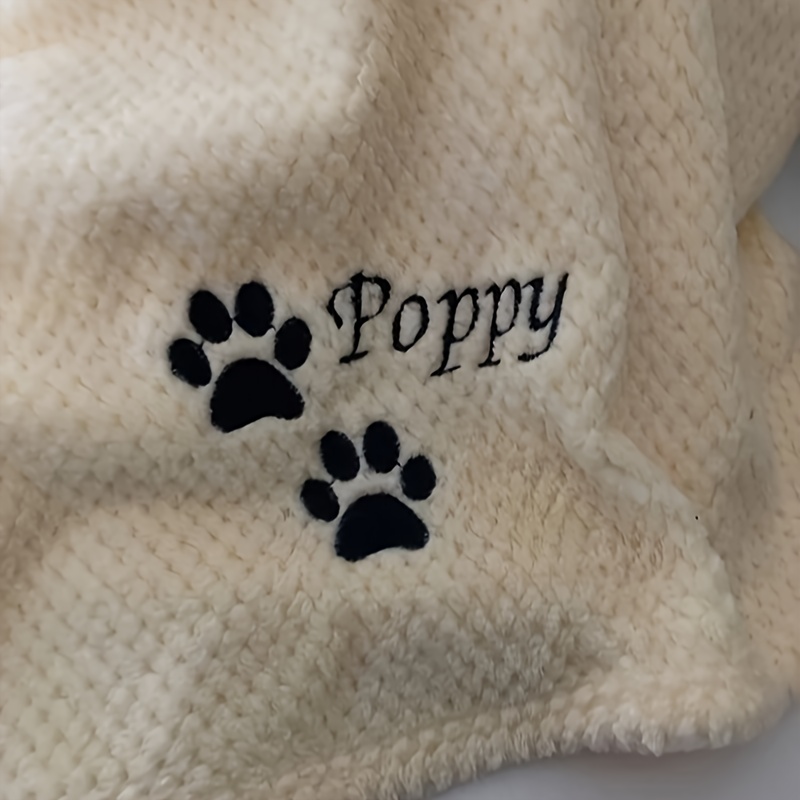 Dog Blanket - Cat Blanket - Personalised Dog Blanket - Puppy Blanket - Paw Print Blanket - Super Soft Pet Blanket - Embroidered Blanket