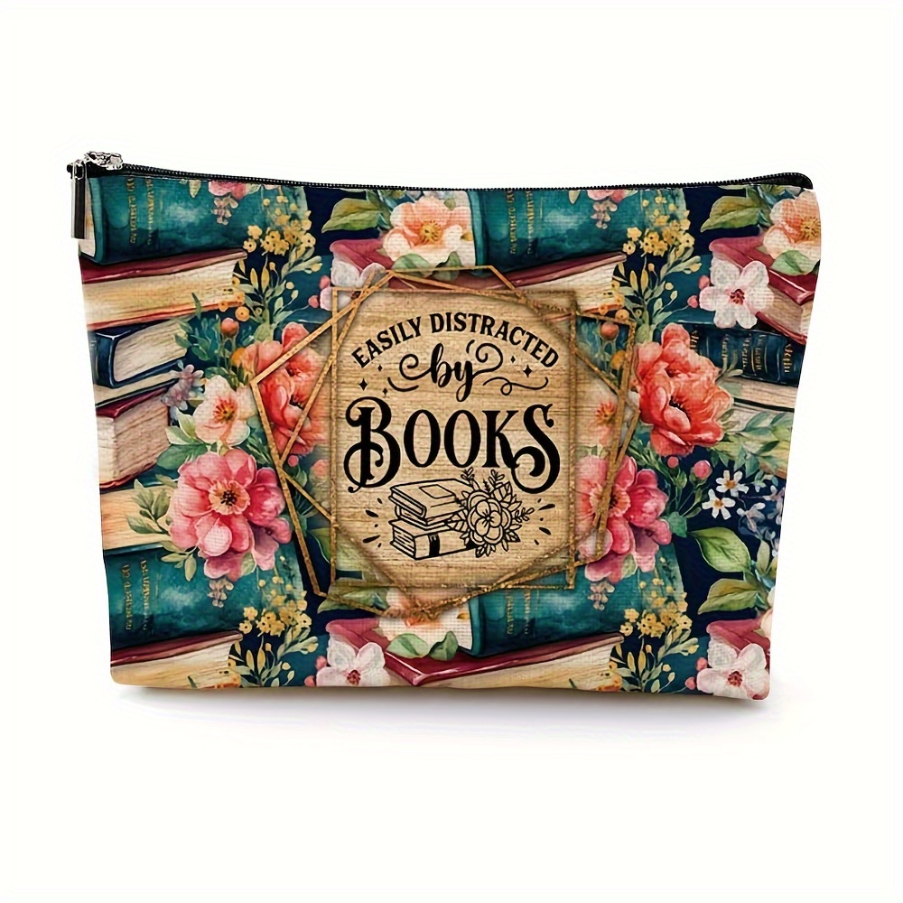 

Chic Vintage Canvas Makeup Bag - Perfect Book Lover Gift For Women, Cosmetic Pouch For & Sisters, Ideal For Christmas & Birthday