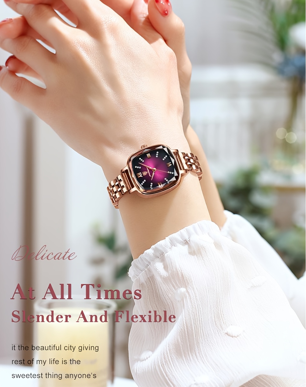 elegant square womens watch stainless   quartz movement fashionable   details 6