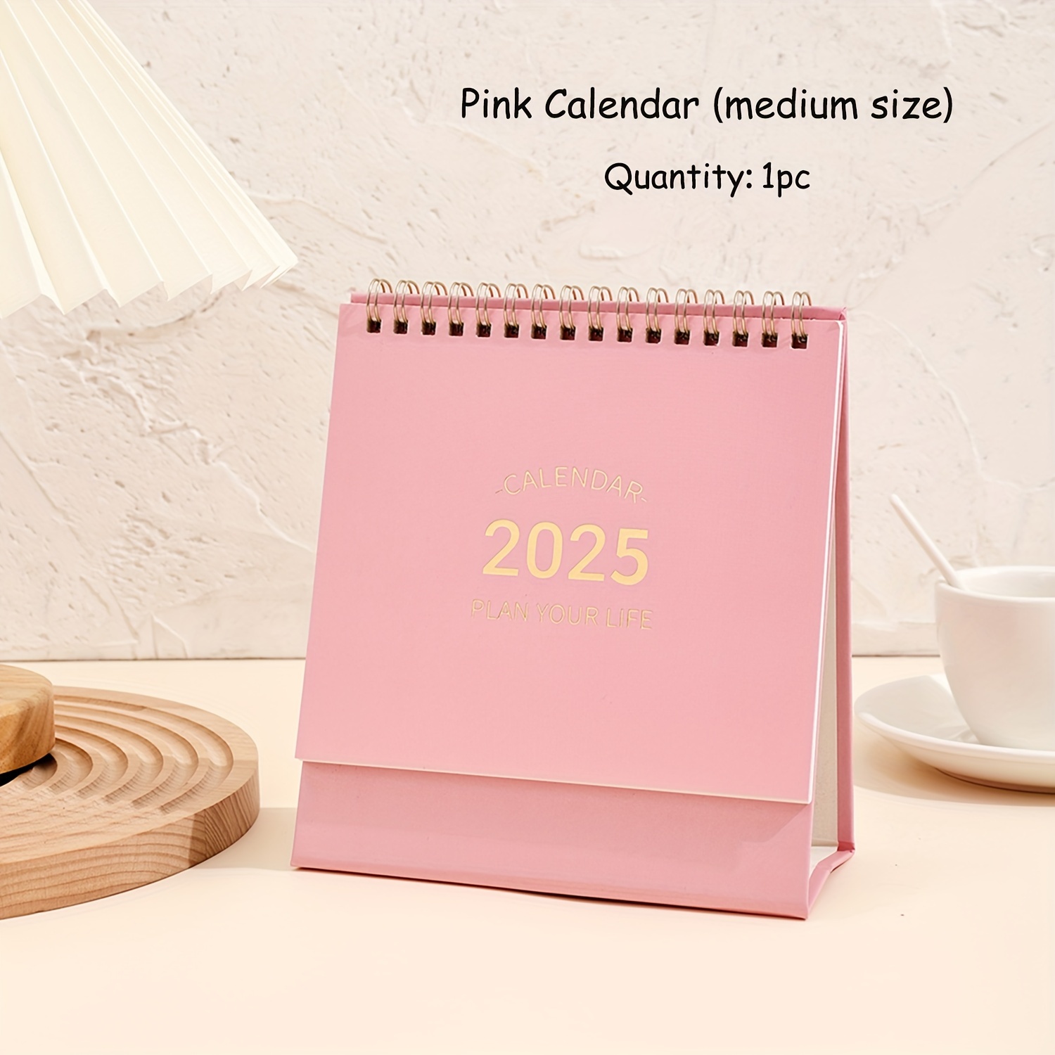 TEMU 2025 Monthly Desk Calendar With Notes Section, Flip Stand- School , 17x15 Cm