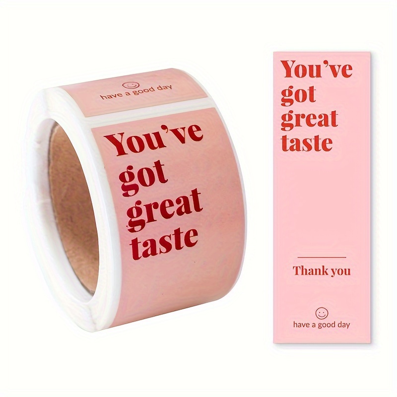 E-shop 100 Stück/Rolle Kreative Verpackungskarten Rosa Dankeschön-Aufkleber Hochwertige Geschenkverpackungsdekoration Verschluss-Etiketten