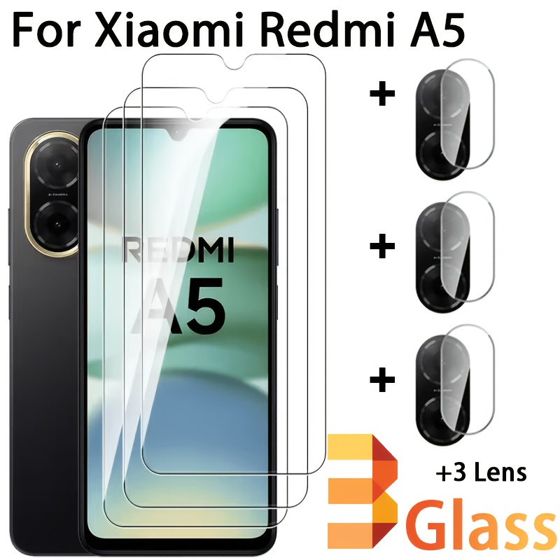 TEMU (3 3)for Xiaomi Redmi A5 Full Cover Screen Protector For Redmi A5 Tempered Glass For Redmia5 Lens Film