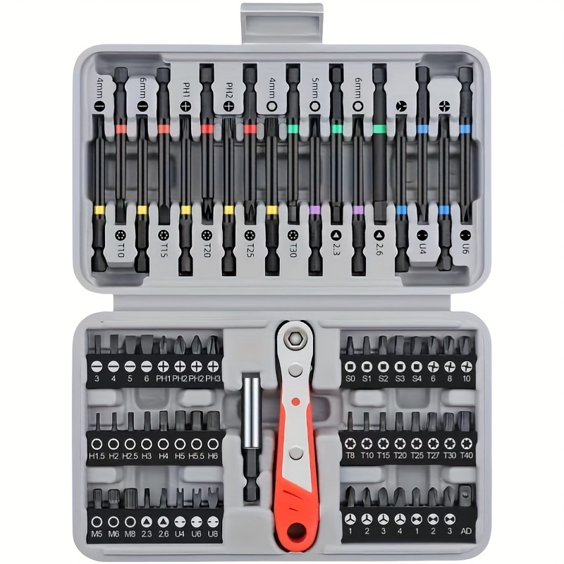 

68- S2 Steel Ratcheting Screwdriver Set , , , And Hex - Metal Kit For Electronics & , No Needed