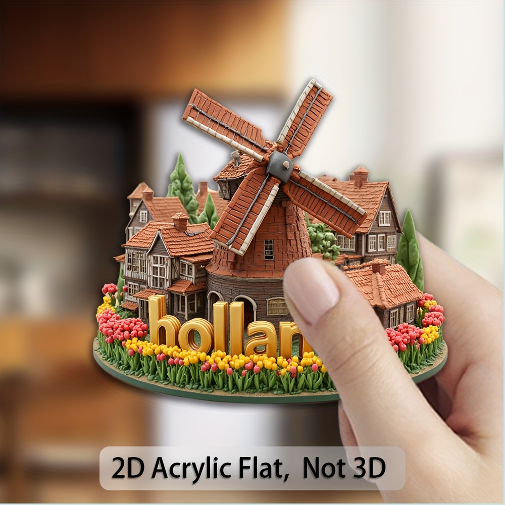 TEMU 1 2D Platte Acryl Koelkast Magnetische Decoratieve Sticker | Kleuren, Langdurig en Niet-Vervagend, Stabiele Adsorptie, Niet Gemakkelijk Vallen,