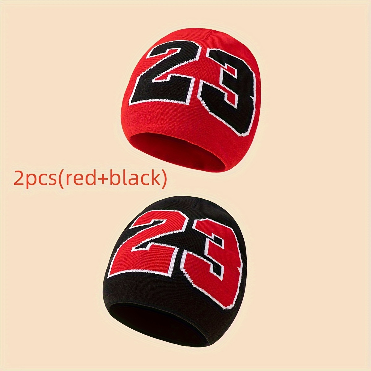 

2pcs Outdoor Sports Beanie Hat Number 23 Couple Hat For Men And Women, A Gift For Boyfriend Or Girlfriend