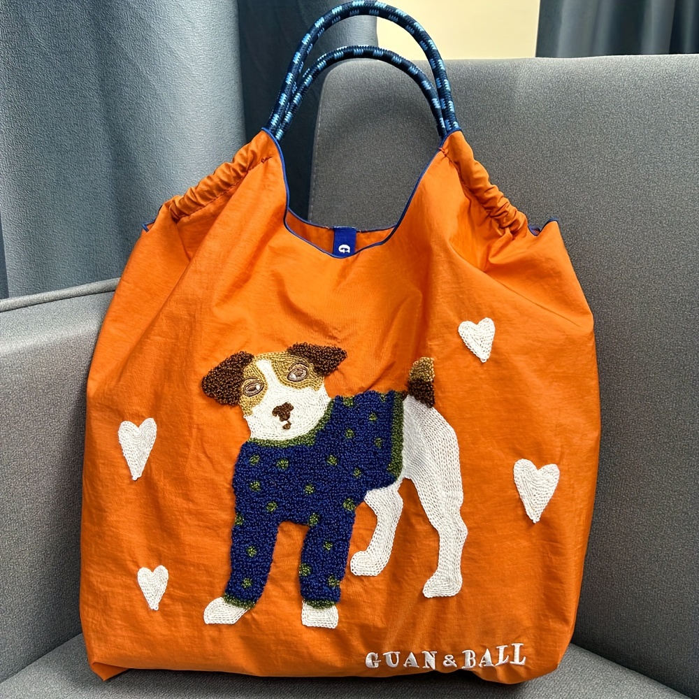 

Women' Nylon Tote Bag With Embroidered , , Drawstring Closure, Wrist Strap