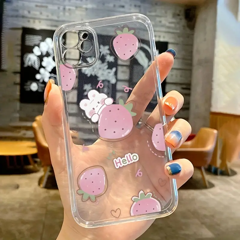phone case mj4400 strawberry bunny a rabbit holding a - Temu Belgium phone case mj4400 strawberry bunny a rabbit holding a - Temu Belgium