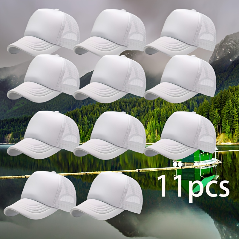 11pcs Custom DIY Pattern Photo Print Mesh Baseball Cap Set