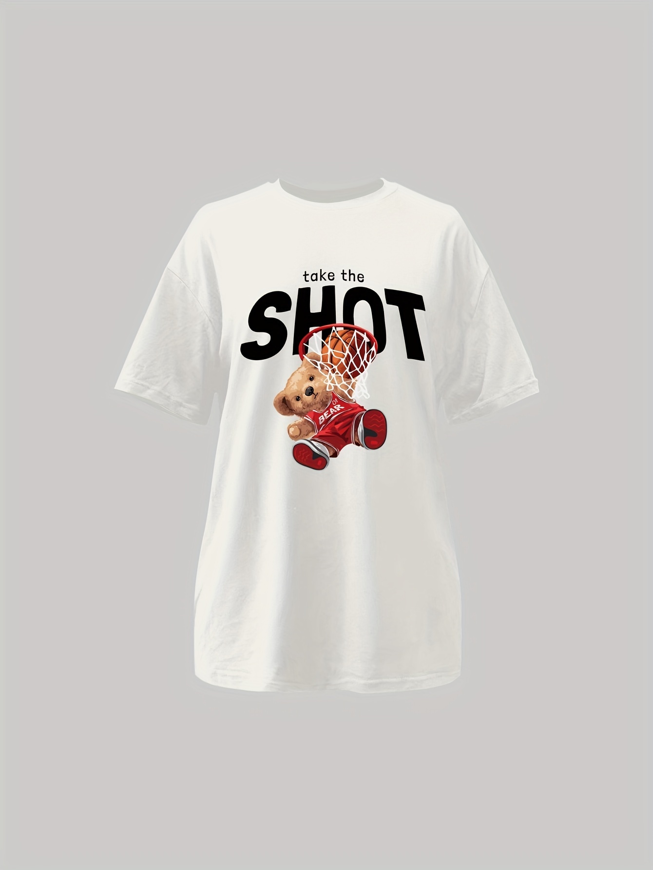 Short Sleeve Graphic Novelty Bear Pocket T-Shirt