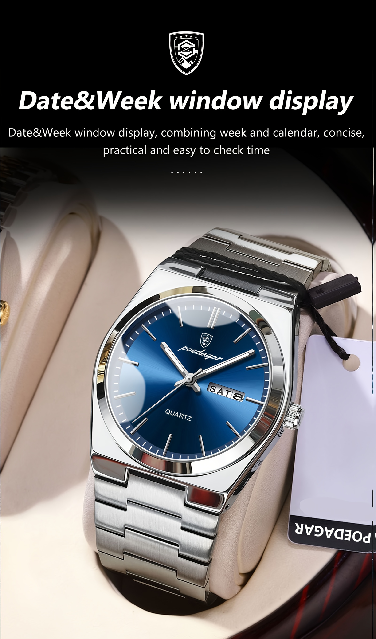  newly designed waterproof luminous calendar stainless steel chronograph watch fashion korean business youth luxury mens quartz wristwatch Product details 11