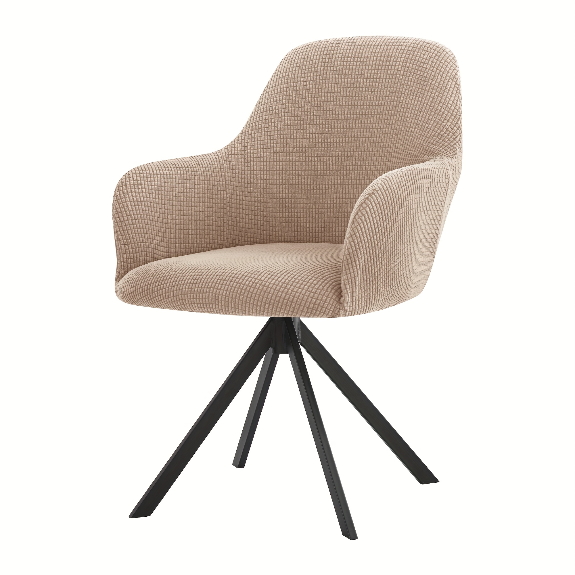 Image of 1pc Corn Velvet Stretch High Armrest Curved Dining Chair Sofa Cover Modern Curved Back Chair Sofa Cover Armchair Cover Suitable For Banquet Hall Office Living Room Dressing Table