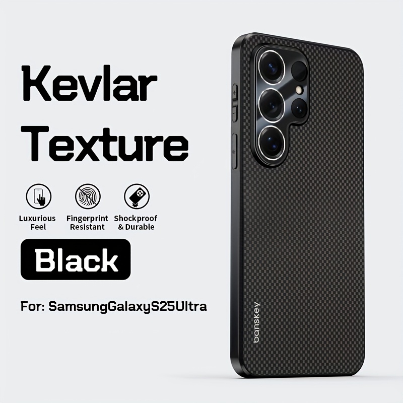 TEMU Чохол для телефону - Чохли, сумісні з Samsung S25 Ultra - Galaxy S24 Ultra з Кевларовим візерунком, S23 Ultra в мінімалістичному стилі, S25+ з