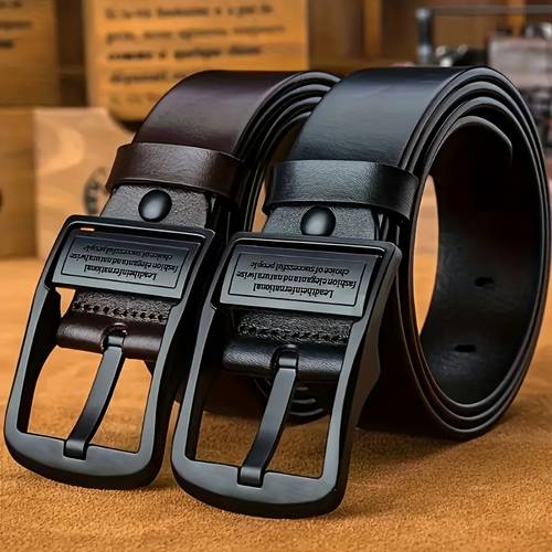 mens genuine leather belt business and ferroalloy perfect gift for father or husband medium width sweat resistant suitable for large waists sports denim accessory modern design