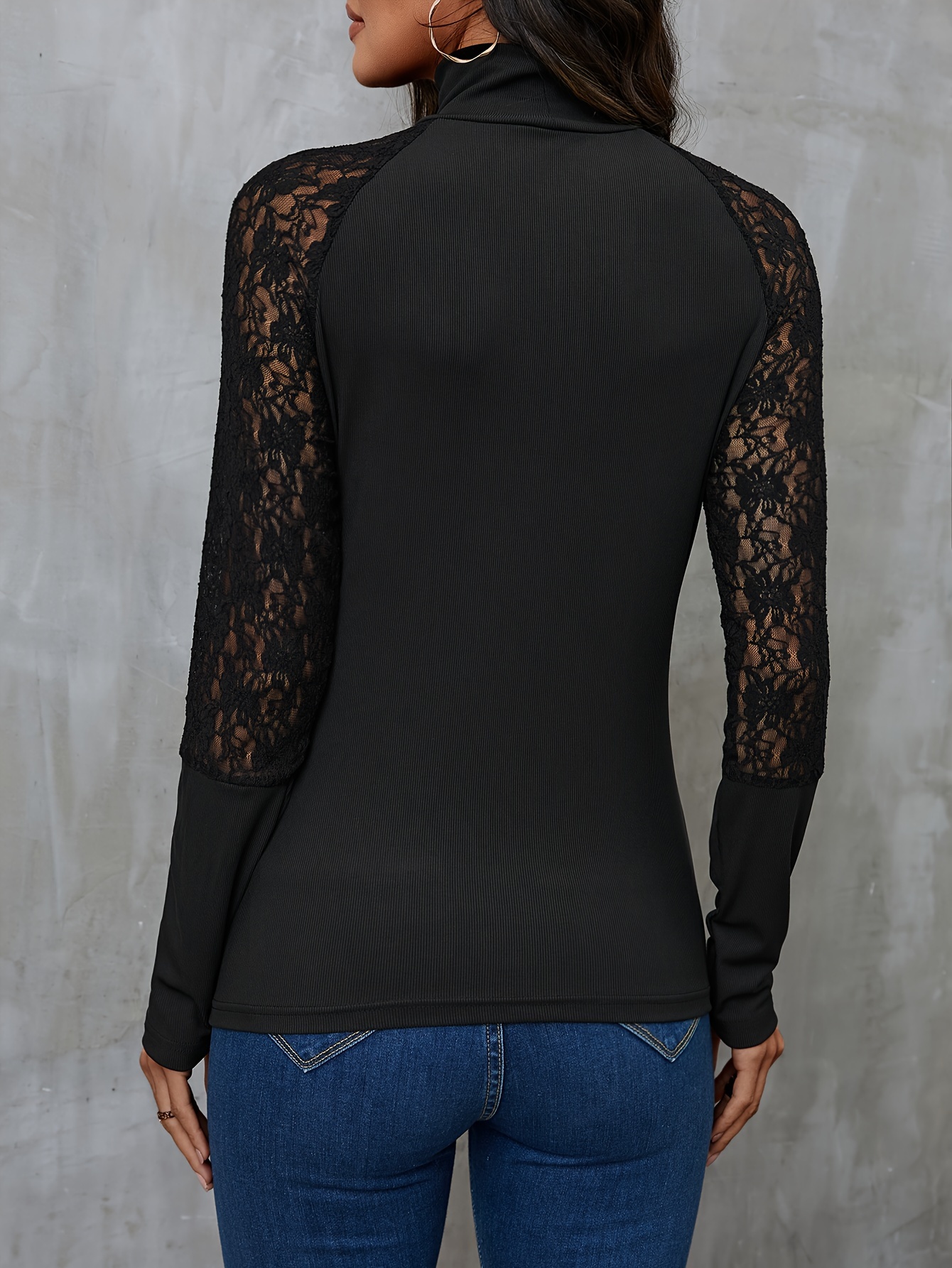 Camiseta de cuello alto - Negro - MUJER