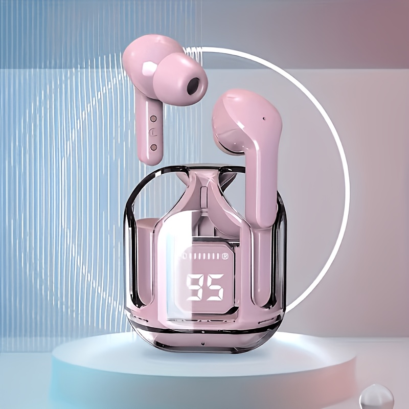   tws hi fi stereo wireless earbuds in ear sports gaming headphones with voice call noise reduction in ear earbuds with charging and led   music lovers for iphone for   perfect gift for women
