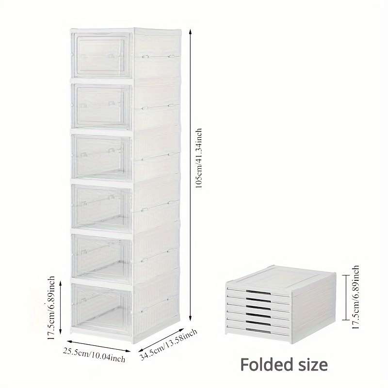 1pc white foldable shoe organizer boxes modern no   plastic storage bins dustproof moldproof stackable drawer shoe cases space saving   3