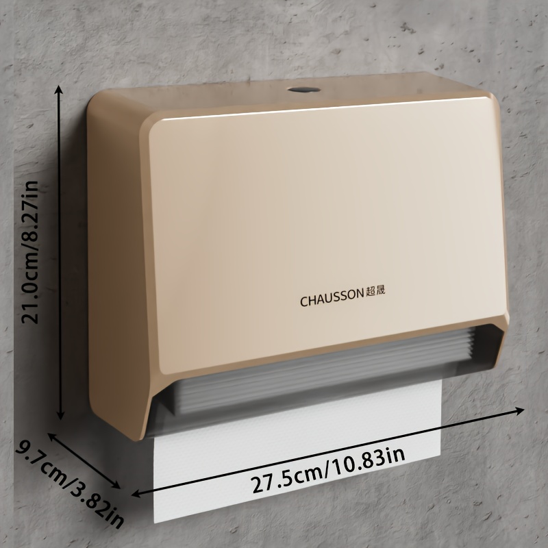 TEMU Een wandgemonteerde tissuebox voor de badkamer, die geen boren of schroeven nodig heeft voor de installatie. Deze tissuehouder kan meer dan 200