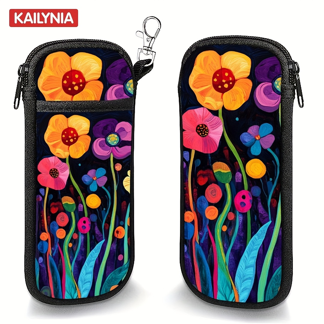 TEMU Lightweight And Durable Neoprene Phone Pouch With And Glasses Pouch Zipper Pocket - Multifunctional Portable Messenger Bag